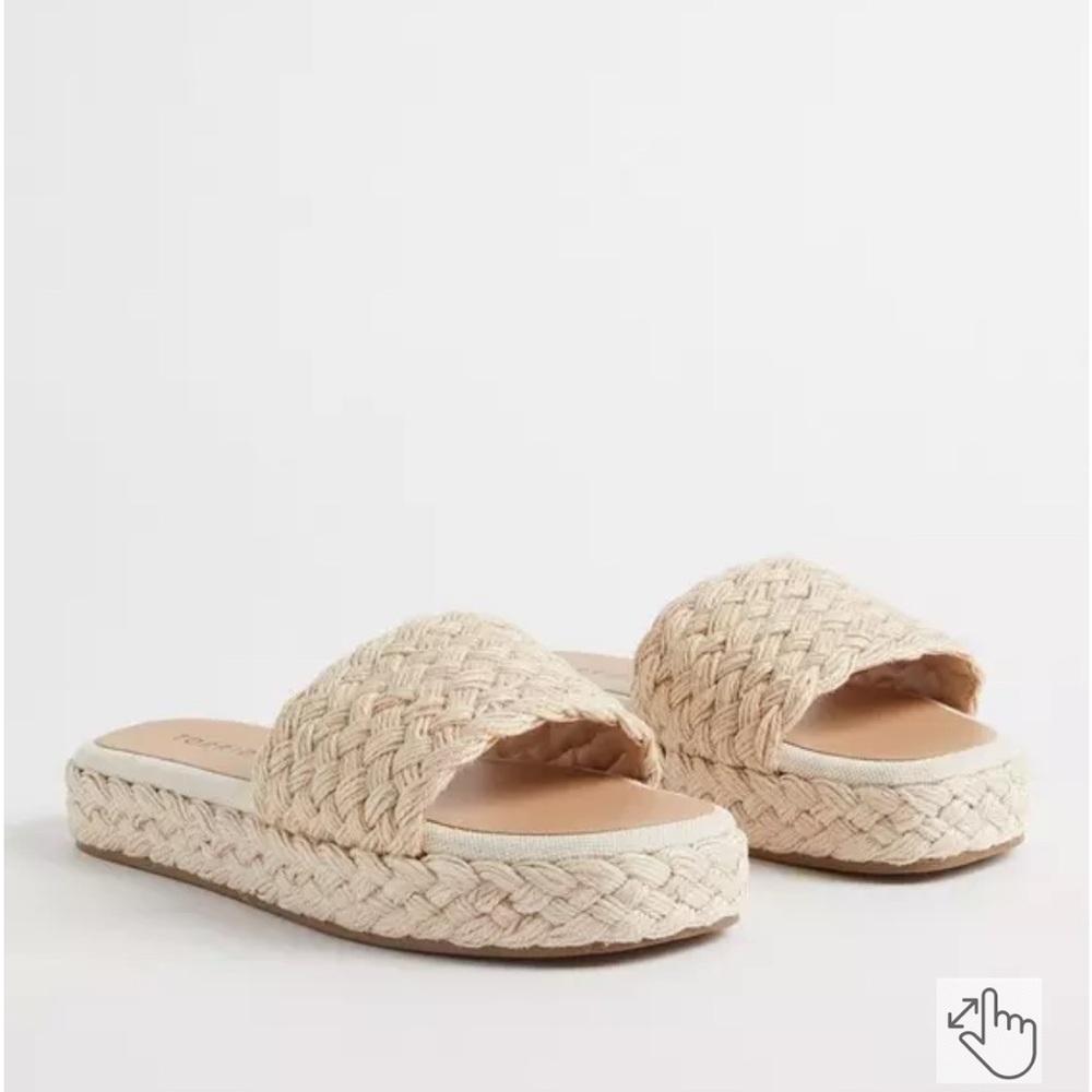 RAFFIA 8WW Women's Cream Woven Slide Sandals